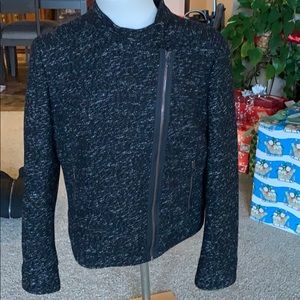 Salt & pepper asymmetrical blazer (87)